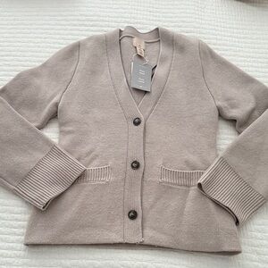 H&M Women's Beige Cardigan Sweater NWT